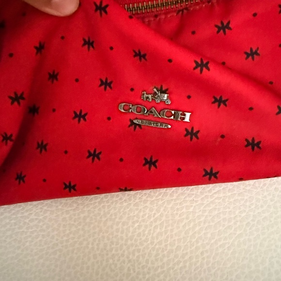 Coach Disney Red Cosmetic Bag with Black Star Pattern - Picture 1 of 4